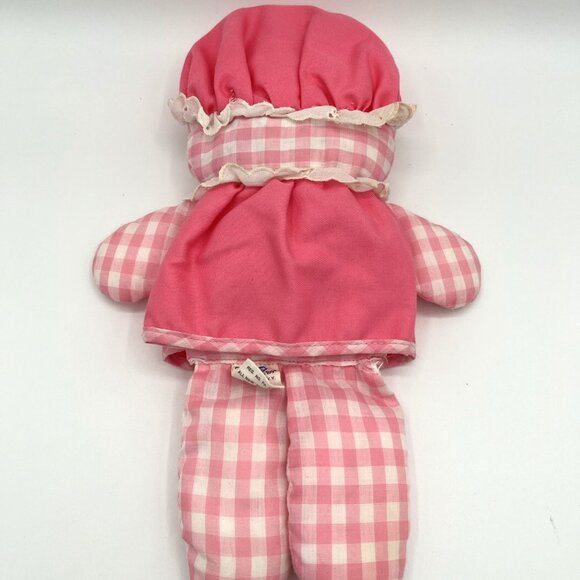 Vintage Fisher Price Cholly Dolly Blue White Checkered Boy Doll Rattle 1977 12” - Picture 2 of 12